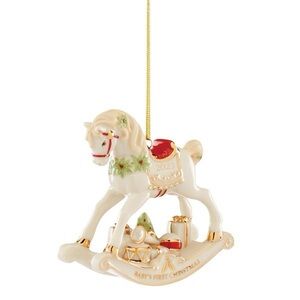 Lenox baby’s first Christmas 2023 rocking horse ornament